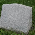 Stock #08
Slant marker
polished face, serp top, sawn back,BRP
Barre Gray granite
22" x 10" x 16" slant gray