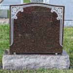 Cat's Eye Granite Monument with corner rosettes, Together Forever
Monument- 2-6 x 0-8 x 2-4 all polished, serp top, no taper, shape carved and lettered.
Base-3-0 x 1-2 x 0-8 PFT, BRP