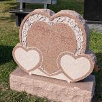 Stock 40 Triple Heart
North American Pink Granite
Monument- 3-0 x 0-8 x 2-4 polished 2, BRP
Base- 3-0 x 1-2 x 0-8 polished top, BRP
